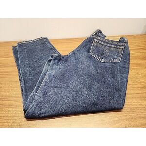 Calvin Klein Women's Omega‎ Rinse Wash Blue Denim Sz 14 Jeans 100% Cotton ~ VG